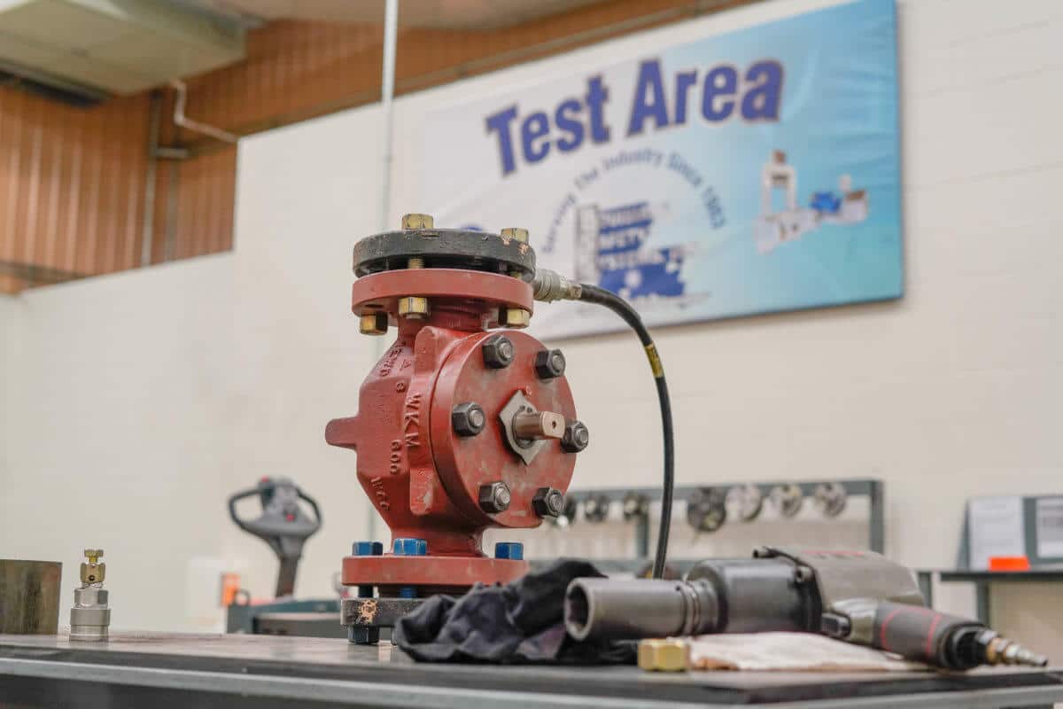 valve in test area ready to be tested